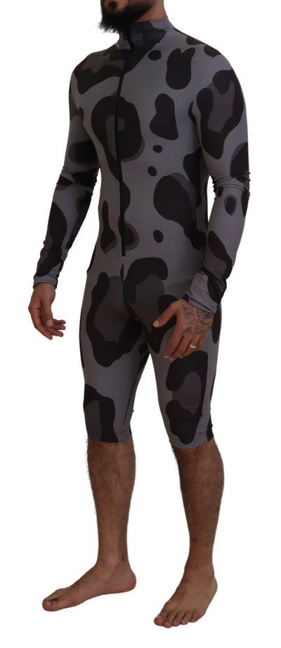 Dolce &amp; Gabbana grijs geruit polyester wetsuit zwemkleding