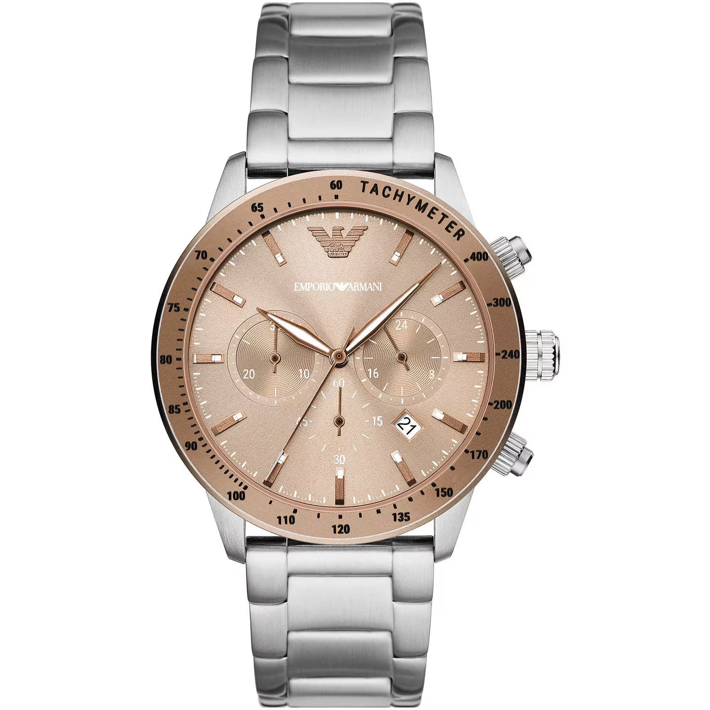 Montre chronographe classique en acier pour homme Emporio Armani