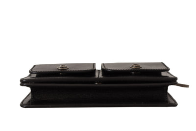 Dolce & Gabbana Black Leather Wristlet Mini Bag Card Bill Wallet