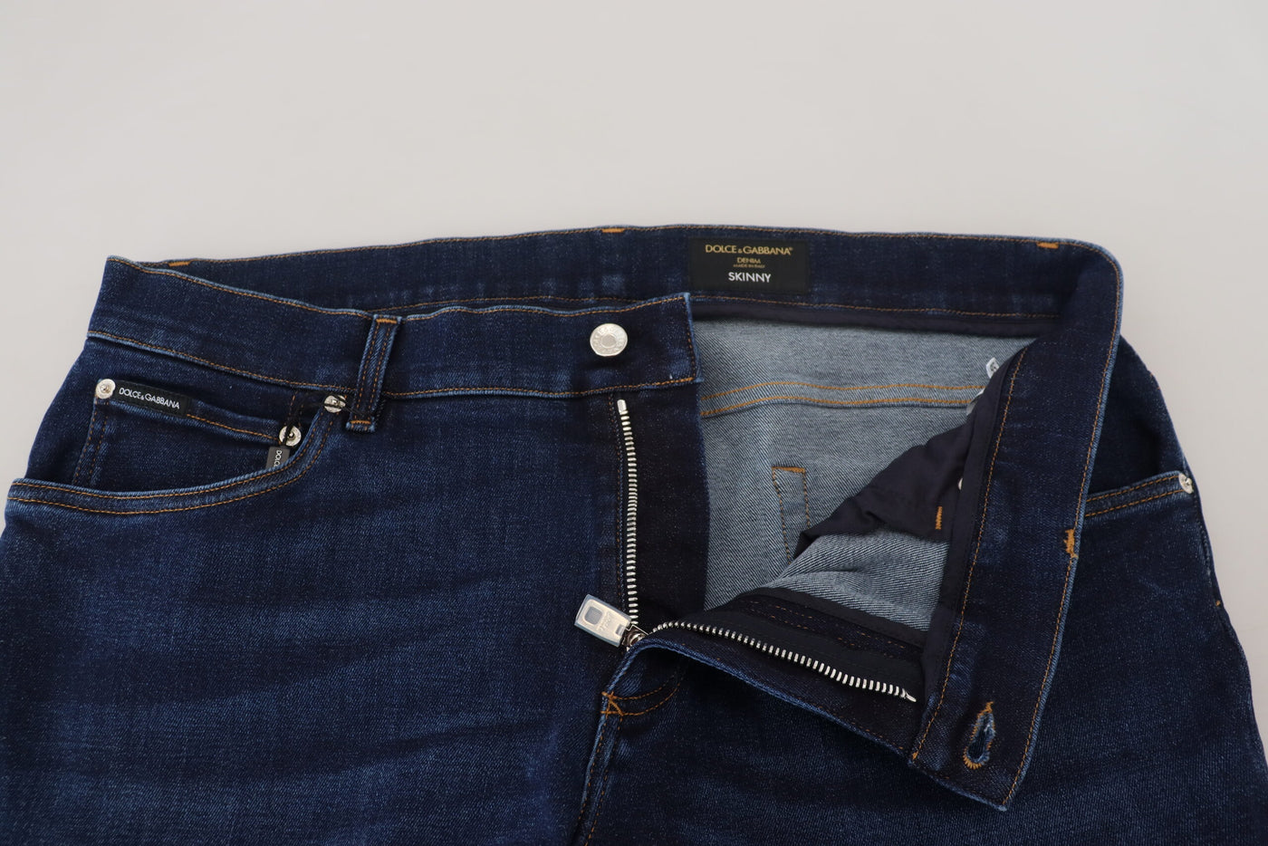 Dolce &amp; Gabbana donkerblauwe katoenen denim skinny jeans