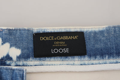 Dolce &amp; Gabbana Blue Ceasar Denim Katoenen Loose Fit Jeans