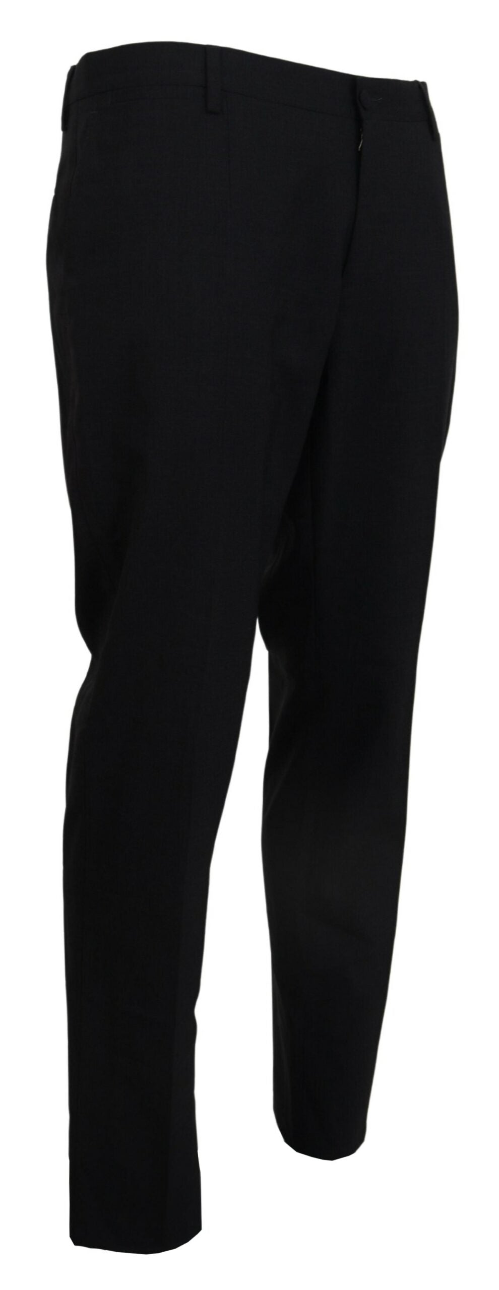 Dolce &amp; Gabbana Grijze Wollen Stretch Jurk Formele Slim Fit Broek