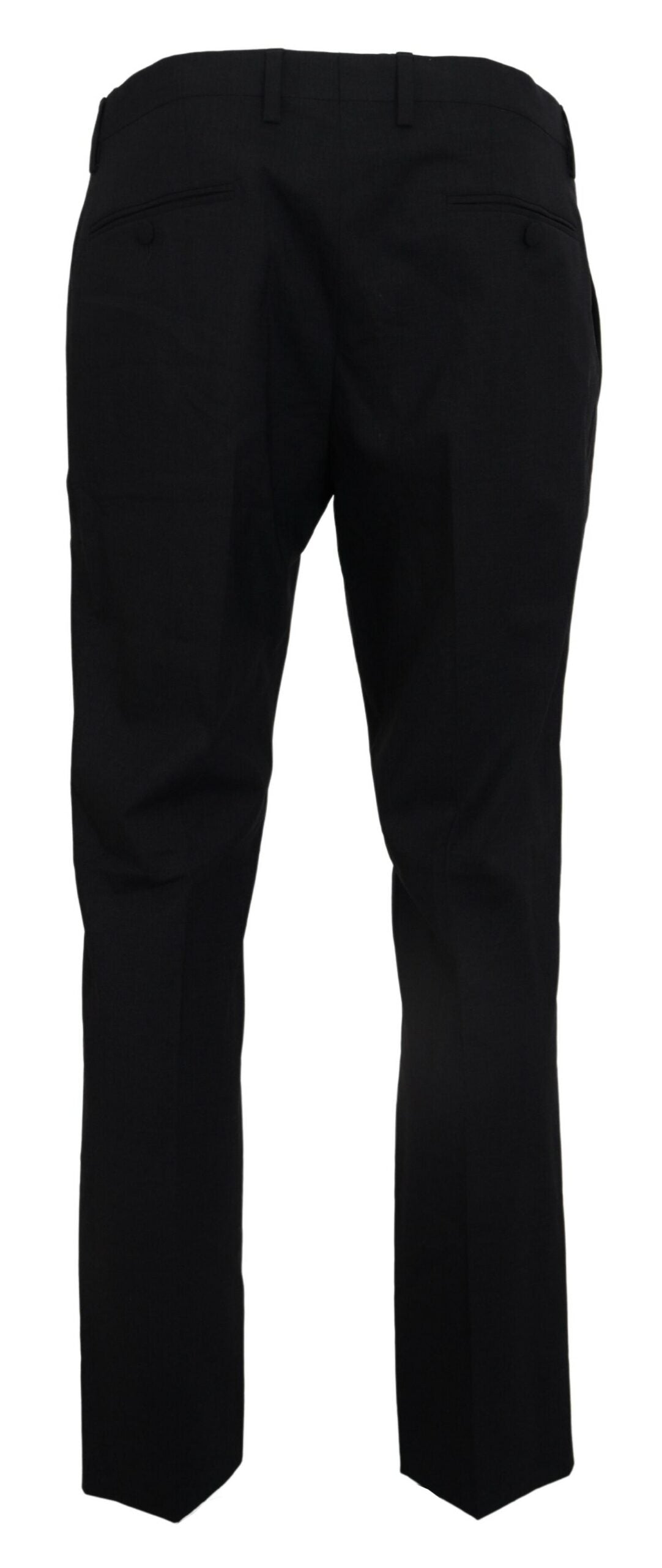 Dolce &amp; Gabbana Grijze Wollen Stretch Jurk Formele Slim Fit Broek