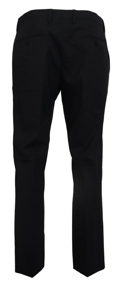 Dolce &amp; Gabbana Grijze Wollen Stretch Jurk Formele Slim Fit Broek