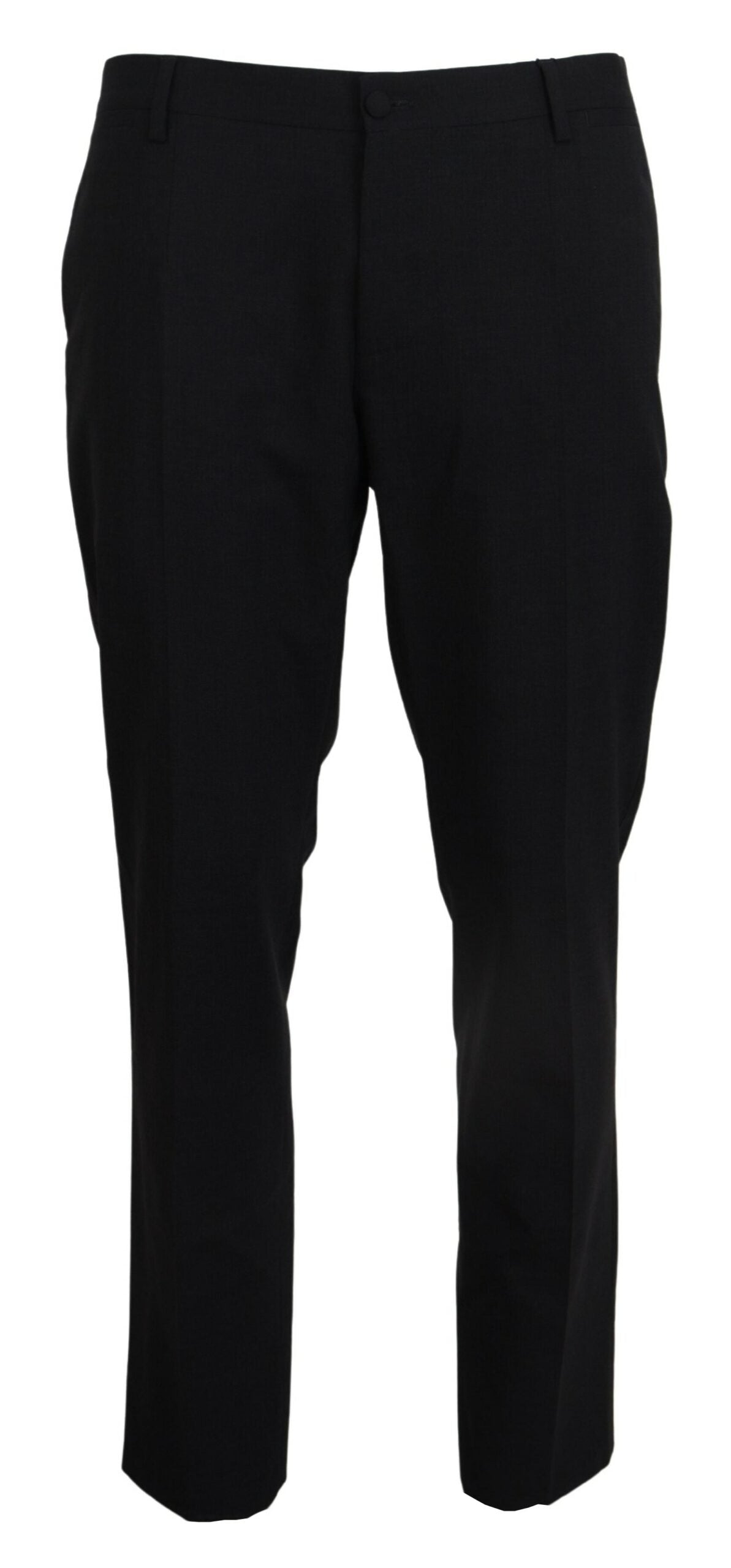 Dolce &amp; Gabbana Grijze Wollen Stretch Jurk Formele Slim Fit Broek