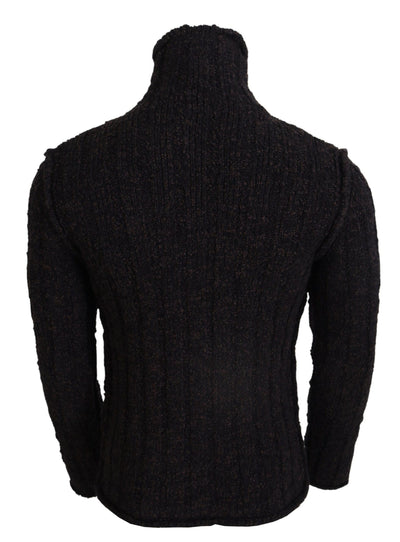 Pull à col roulé en laine marron Dolce &amp; Gabbana