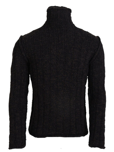 Pull à col roulé en laine marron Dolce &amp; Gabbana