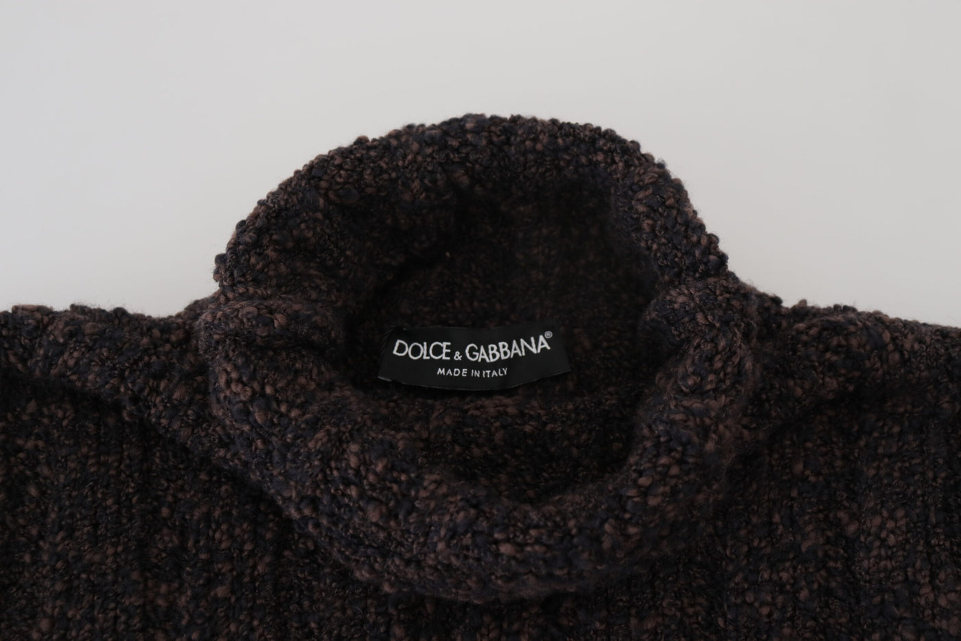Pull à col roulé en laine marron Dolce &amp; Gabbana