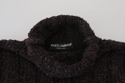 Pull à col roulé en laine marron Dolce &amp; Gabbana