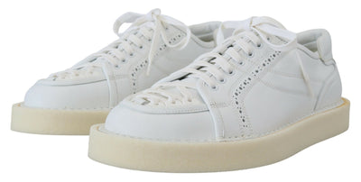 Dolce &amp; Gabbana Witte Leren Lage Oxford Sneakers Casual Schoenen