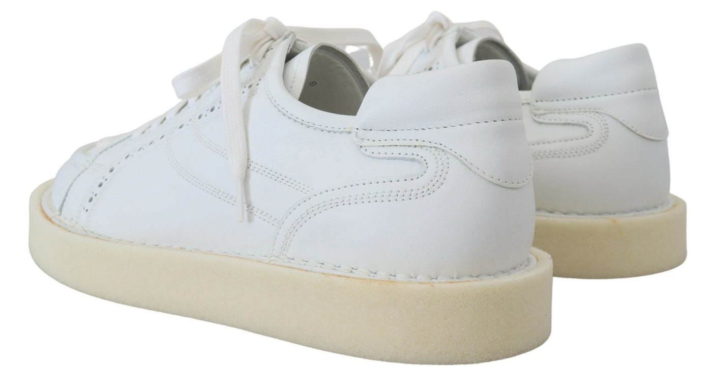 Dolce &amp; Gabbana Witte Leren Lage Oxford Sneakers Casual Schoenen