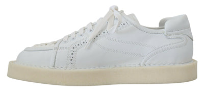 Dolce &amp; Gabbana Witte Leren Lage Oxford Sneakers Casual Schoenen