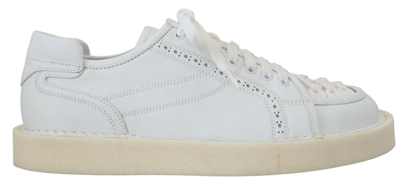 Dolce &amp; Gabbana Witte Leren Lage Oxford Sneakers Casual Schoenen