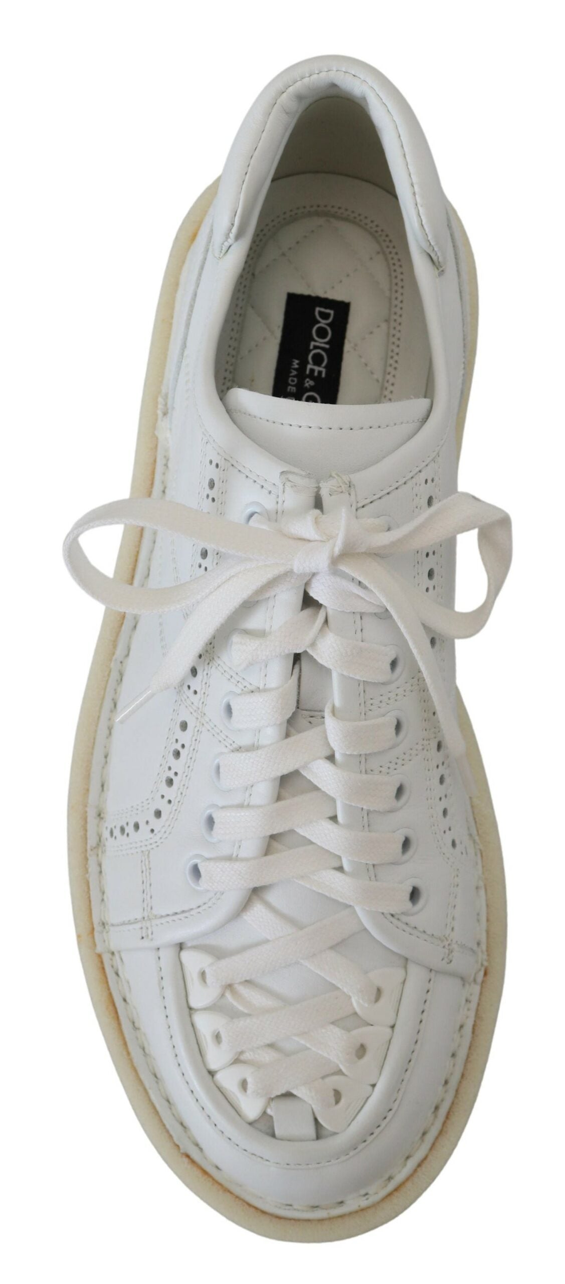 Dolce &amp; Gabbana Witte Leren Lage Oxford Sneakers Casual Schoenen