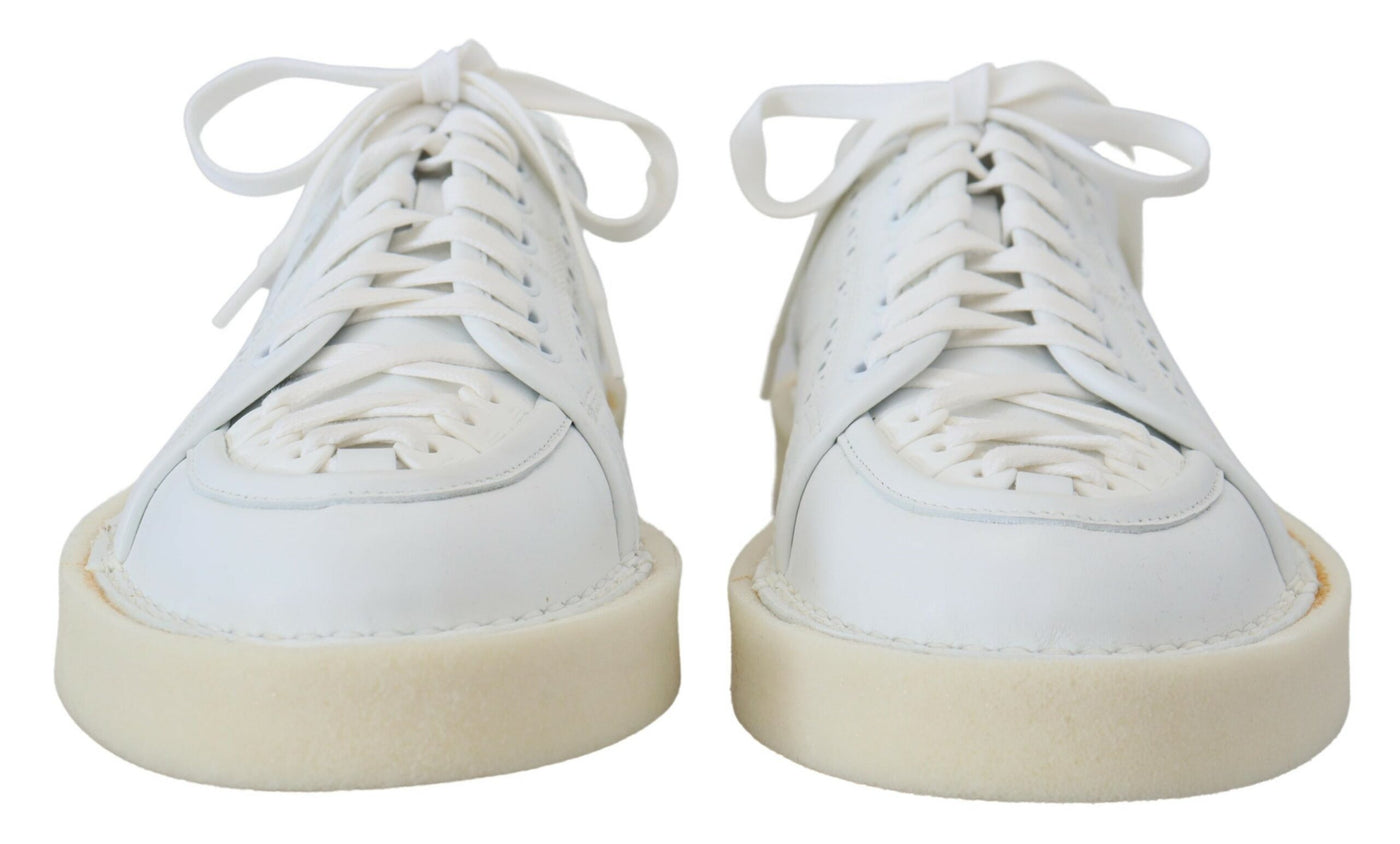 Dolce &amp; Gabbana Witte Leren Lage Oxford Sneakers Casual Schoenen