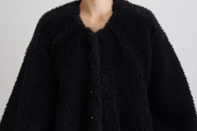 Dolce &amp; Gabbana zwarte kasjmiermix imitatiebontjas