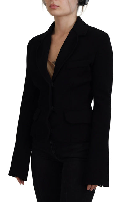 Dolce &amp; Gabbana Blazer cardigan à boutons noirs Veste en viscose