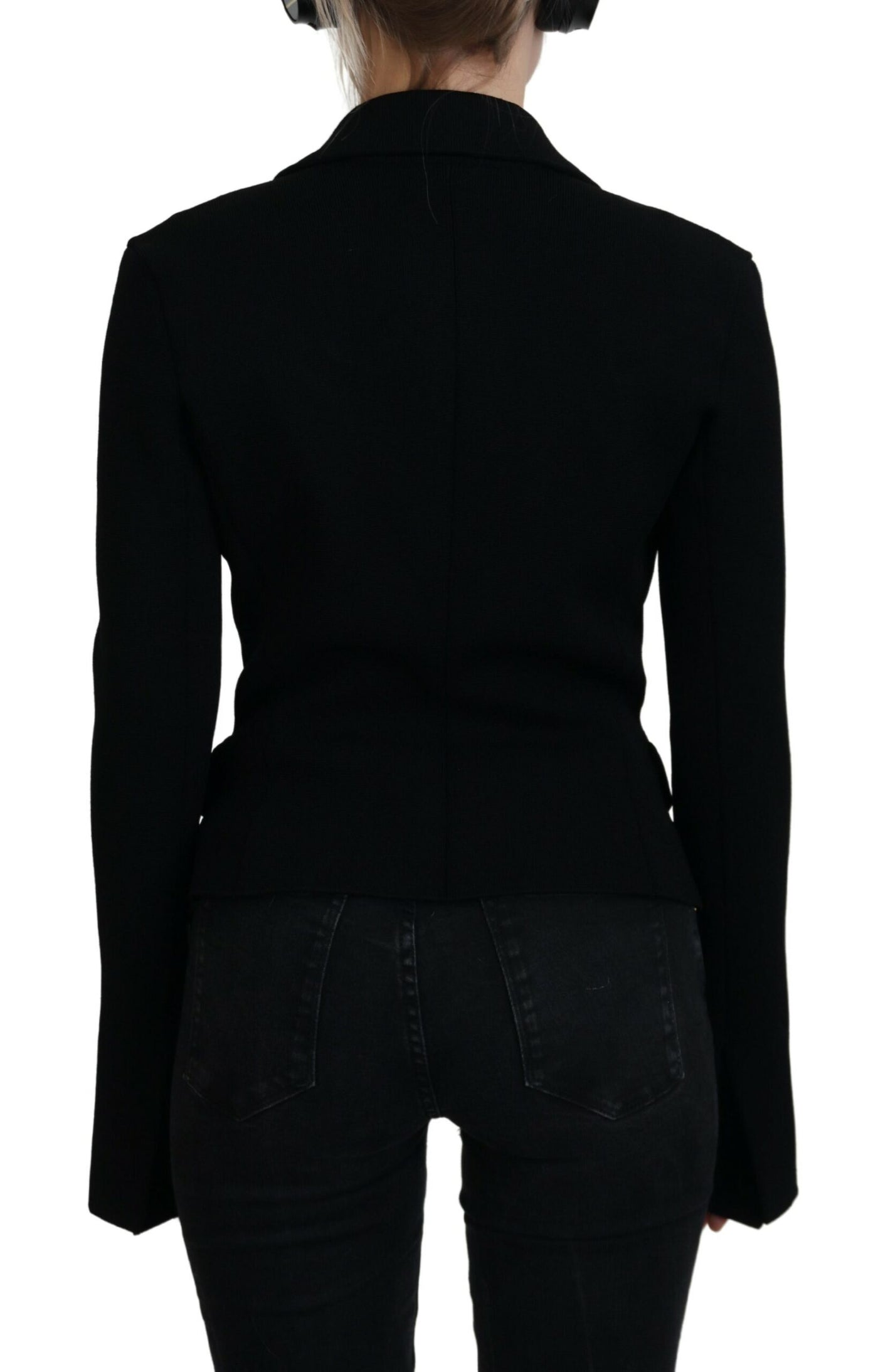 Dolce &amp; Gabbana Blazer cardigan à boutons noirs Veste en viscose