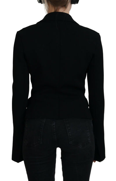 Dolce &amp; Gabbana Blazer cardigan à boutons noirs Veste en viscose