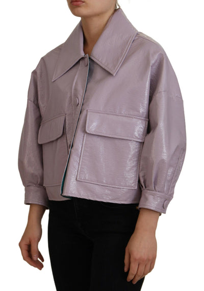 Dolce &amp; Gabbana paars katoenen cropped jasje met knoopjes