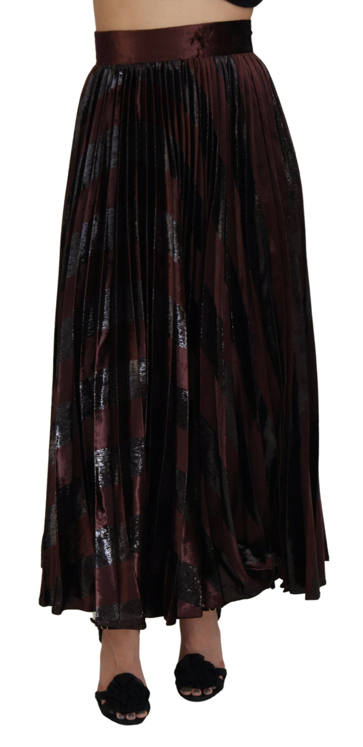 Dolce &amp; Gabbana Bruine Polyester Hoge Taille A-lijn Maxi-rok
