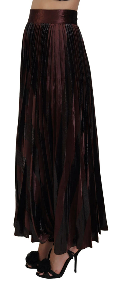 Dolce &amp; Gabbana Bruine Polyester Hoge Taille A-lijn Maxi-rok
