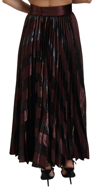 Dolce &amp; Gabbana Bruine Polyester Hoge Taille A-lijn Maxi-rok