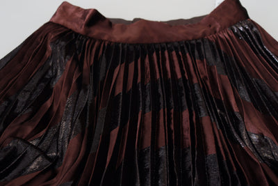 Dolce &amp; Gabbana Bruine Polyester Hoge Taille A-lijn Maxi-rok