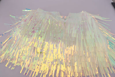 Jupe en tulle à franges irisées multicolores Dolce &amp; Gabbana