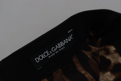 Dolce &amp; Gabbana zwarte A-lijn minirok van lamsleer