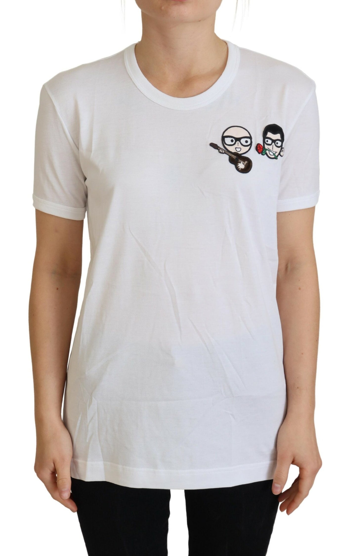T-shirt ras du cou en coton blanc Dolce &amp; Gabbana #dgfamily