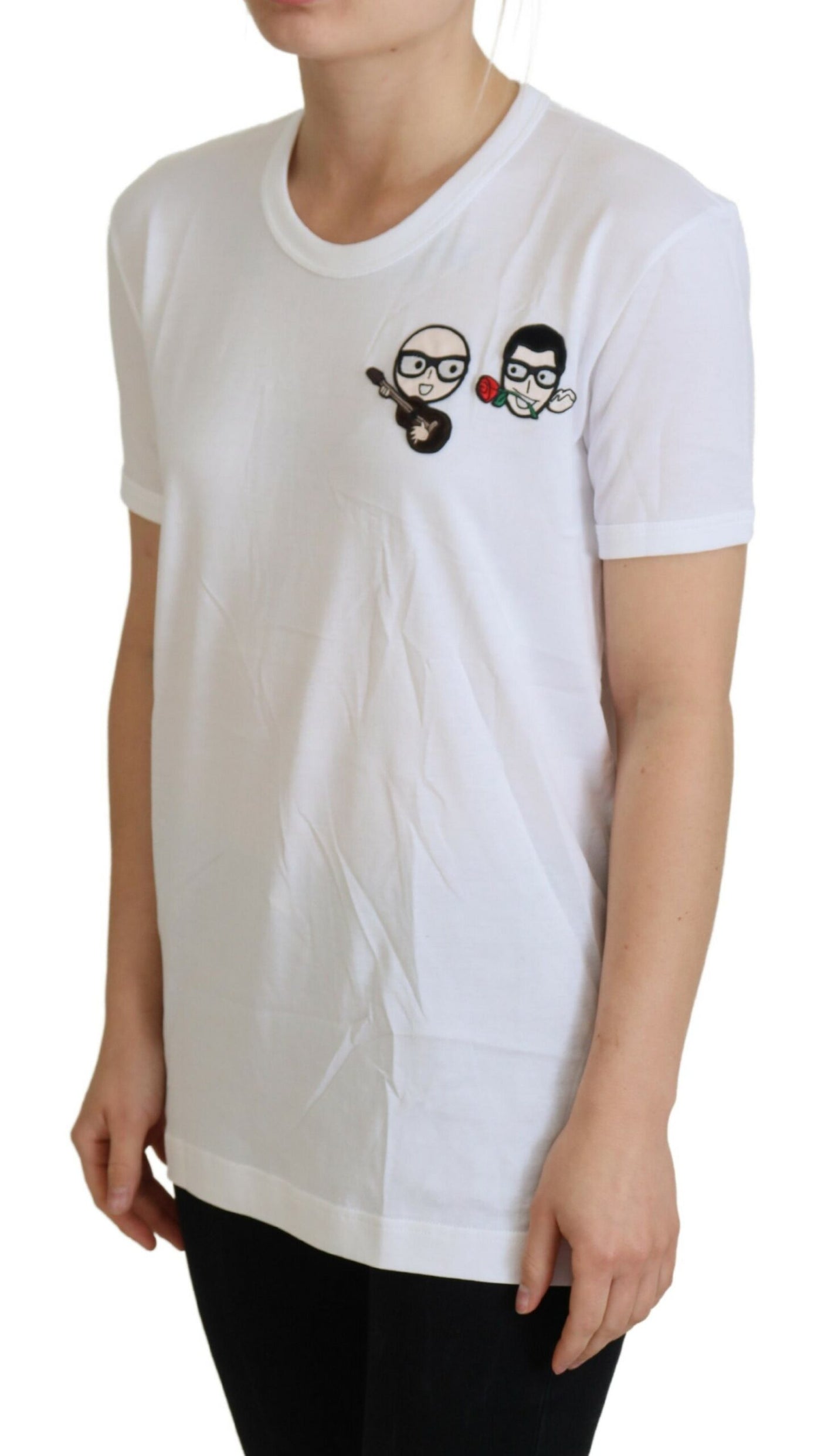 T-shirt ras du cou en coton blanc Dolce &amp; Gabbana #dgfamily