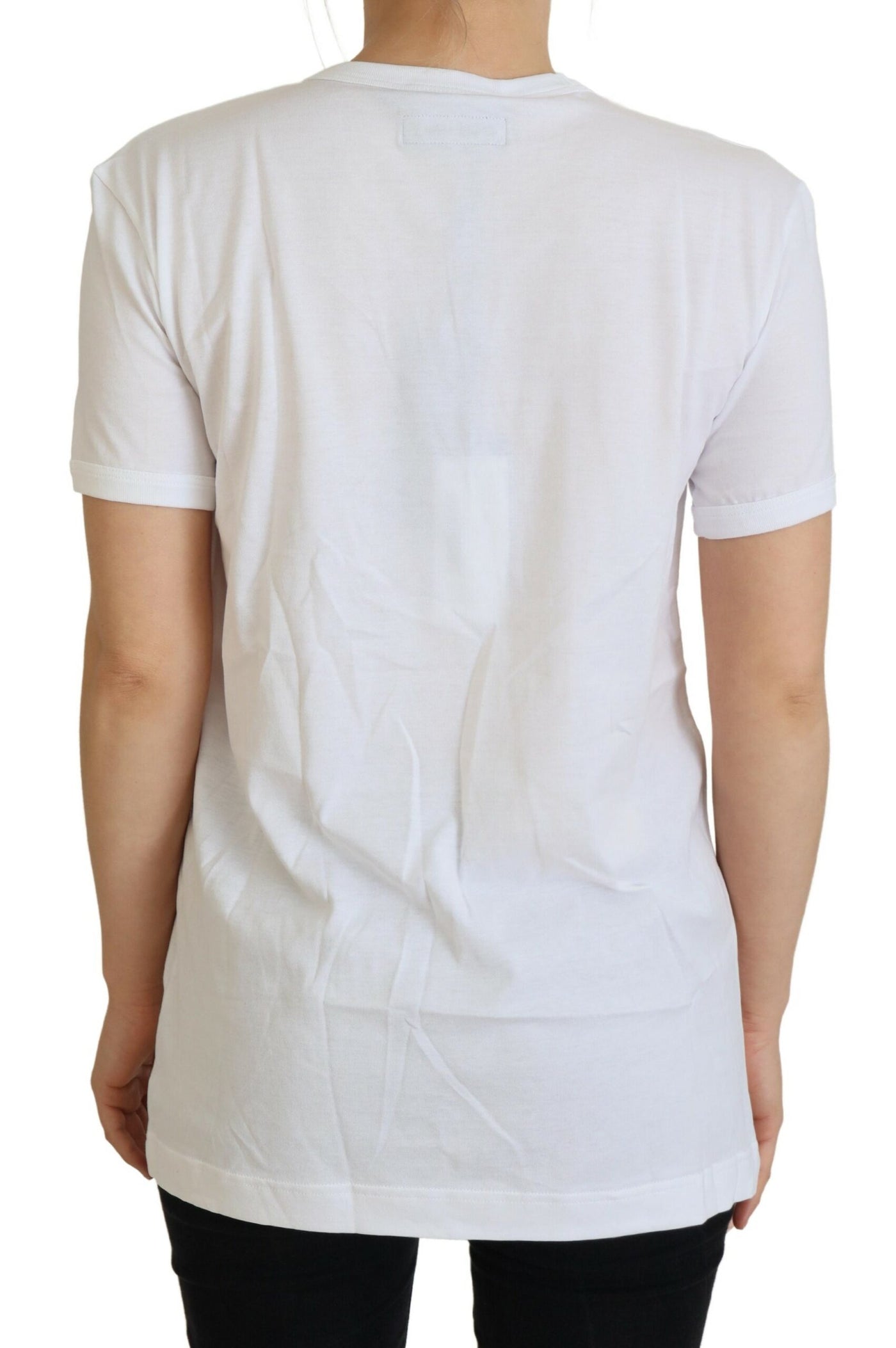 T-shirt ras du cou en coton blanc Dolce &amp; Gabbana #dgfamily