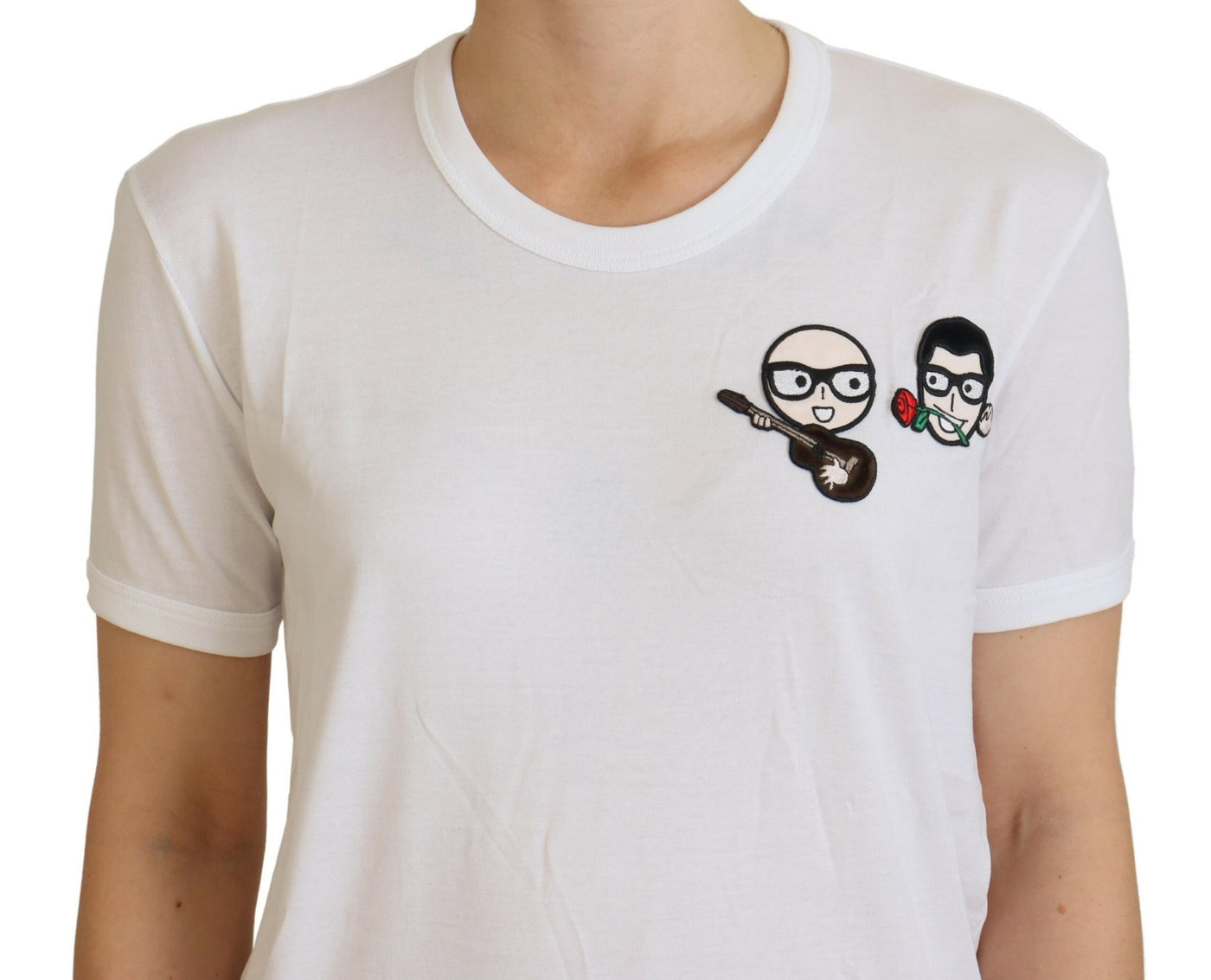T-shirt ras du cou en coton blanc Dolce &amp; Gabbana #dgfamily