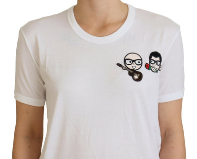 T-shirt ras du cou en coton blanc Dolce &amp; Gabbana #dgfamily