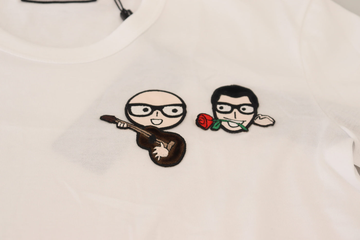 T-shirt ras du cou en coton blanc Dolce &amp; Gabbana #dgfamily