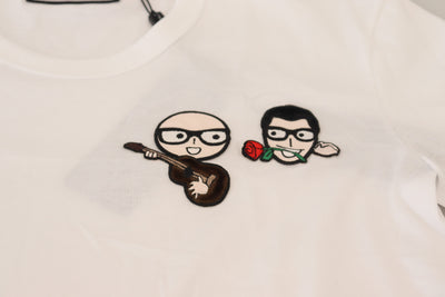 T-shirt ras du cou en coton blanc Dolce &amp; Gabbana #dgfamily