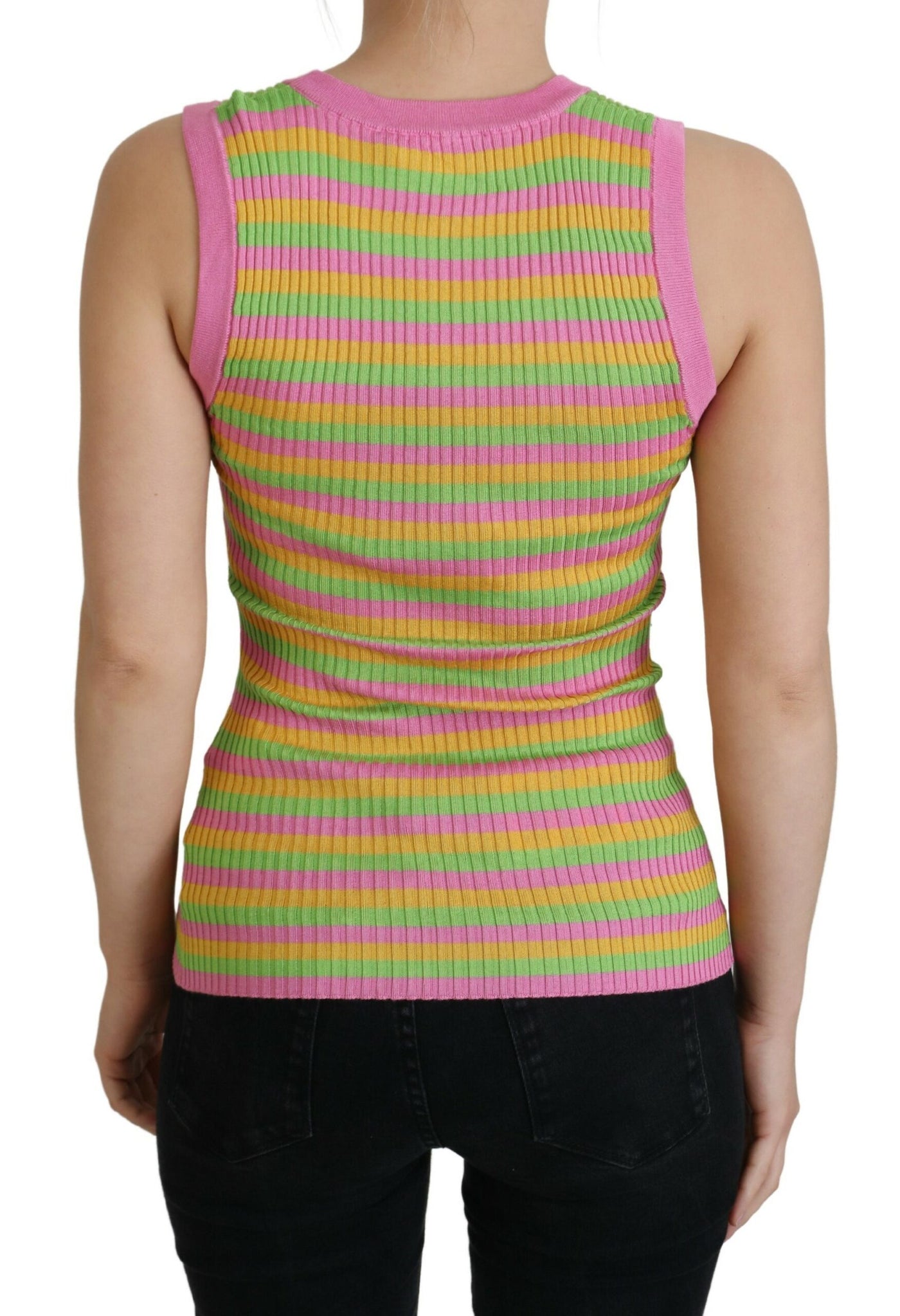 Dolce &amp; Gabbana Multicolor Zijden Vest Pullover Tanktop