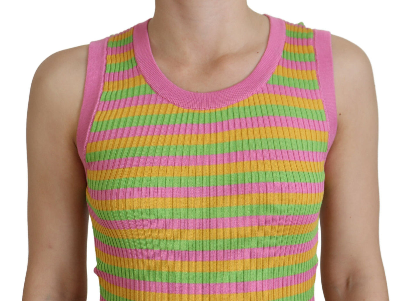 Dolce &amp; Gabbana Multicolor Zijden Vest Pullover Tanktop
