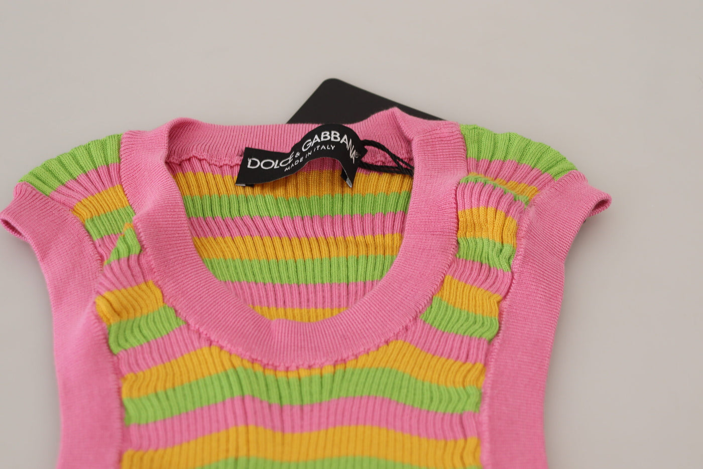 Dolce &amp; Gabbana Multicolor Zijden Vest Pullover Tanktop