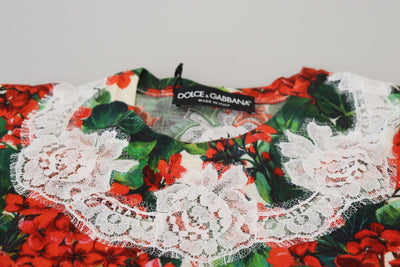 Débardeur en laine et dentelle florale blanche Dolce &amp; Gabbana