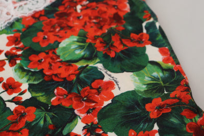 Débardeur en laine et dentelle florale blanche Dolce &amp; Gabbana