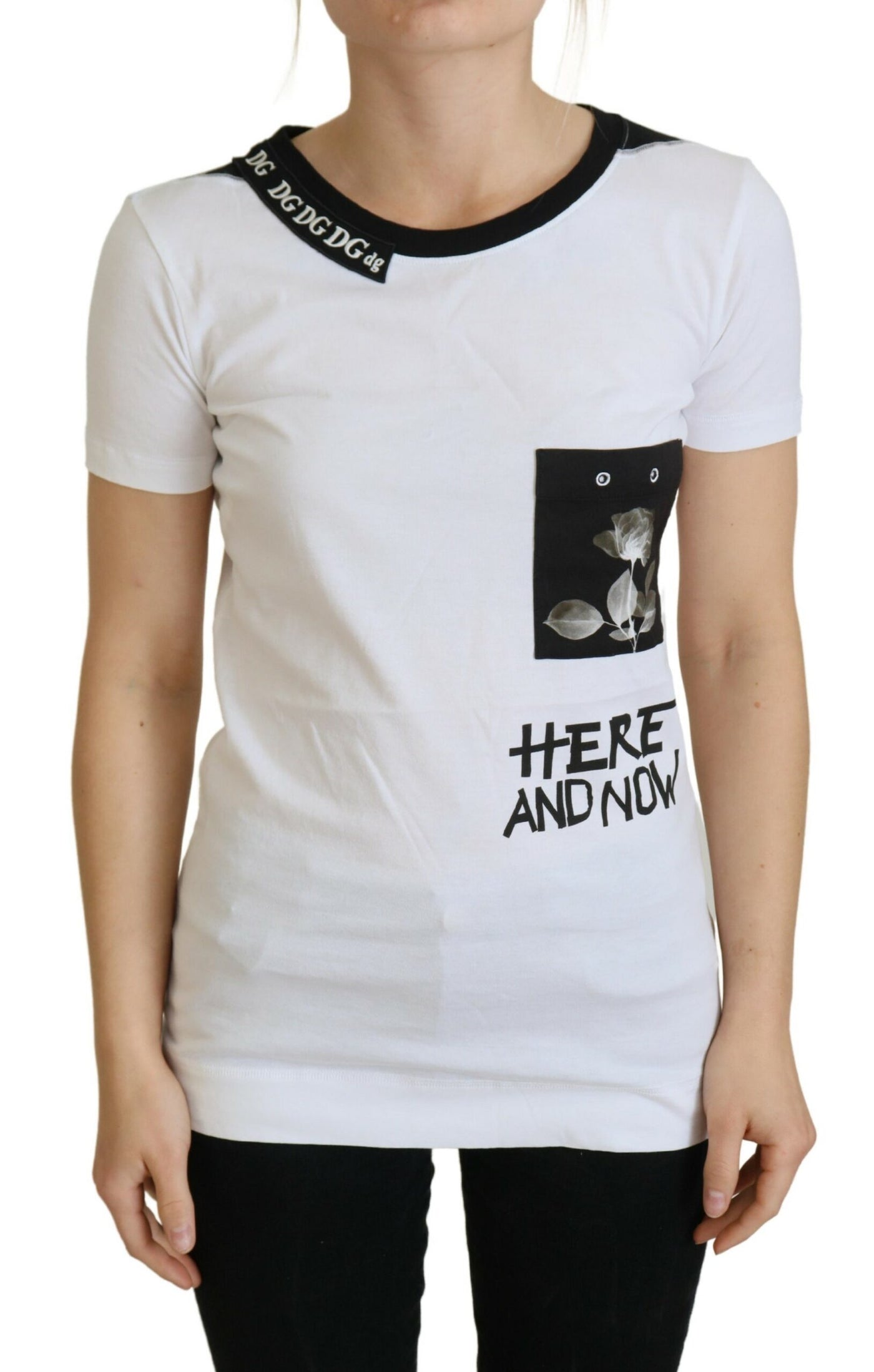 T-shirt ras du cou en coton blanc Dolce &amp; Gabbana