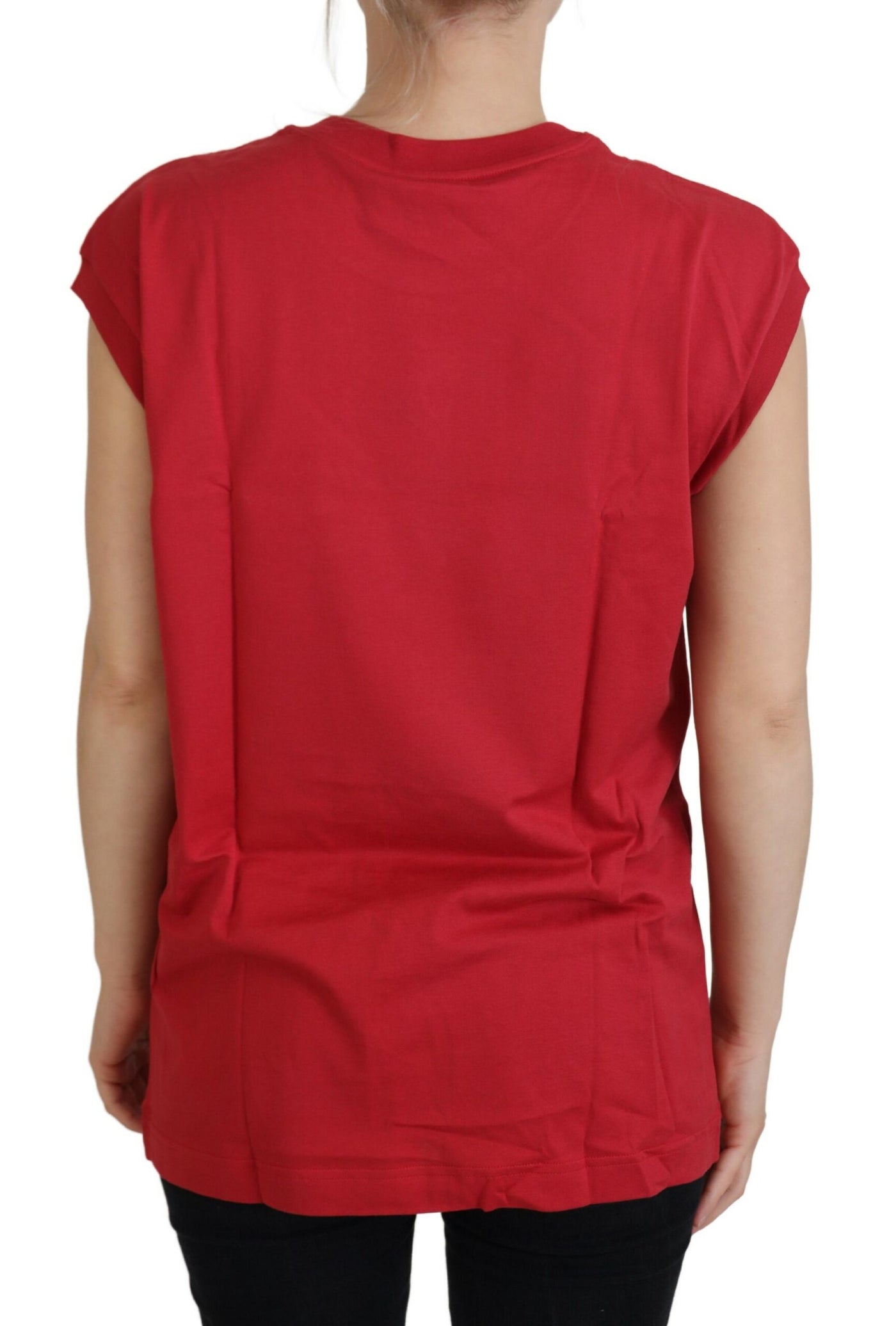 T-shirt débardeur en coton rouge avec logo DG Dolce &amp; Gabbana