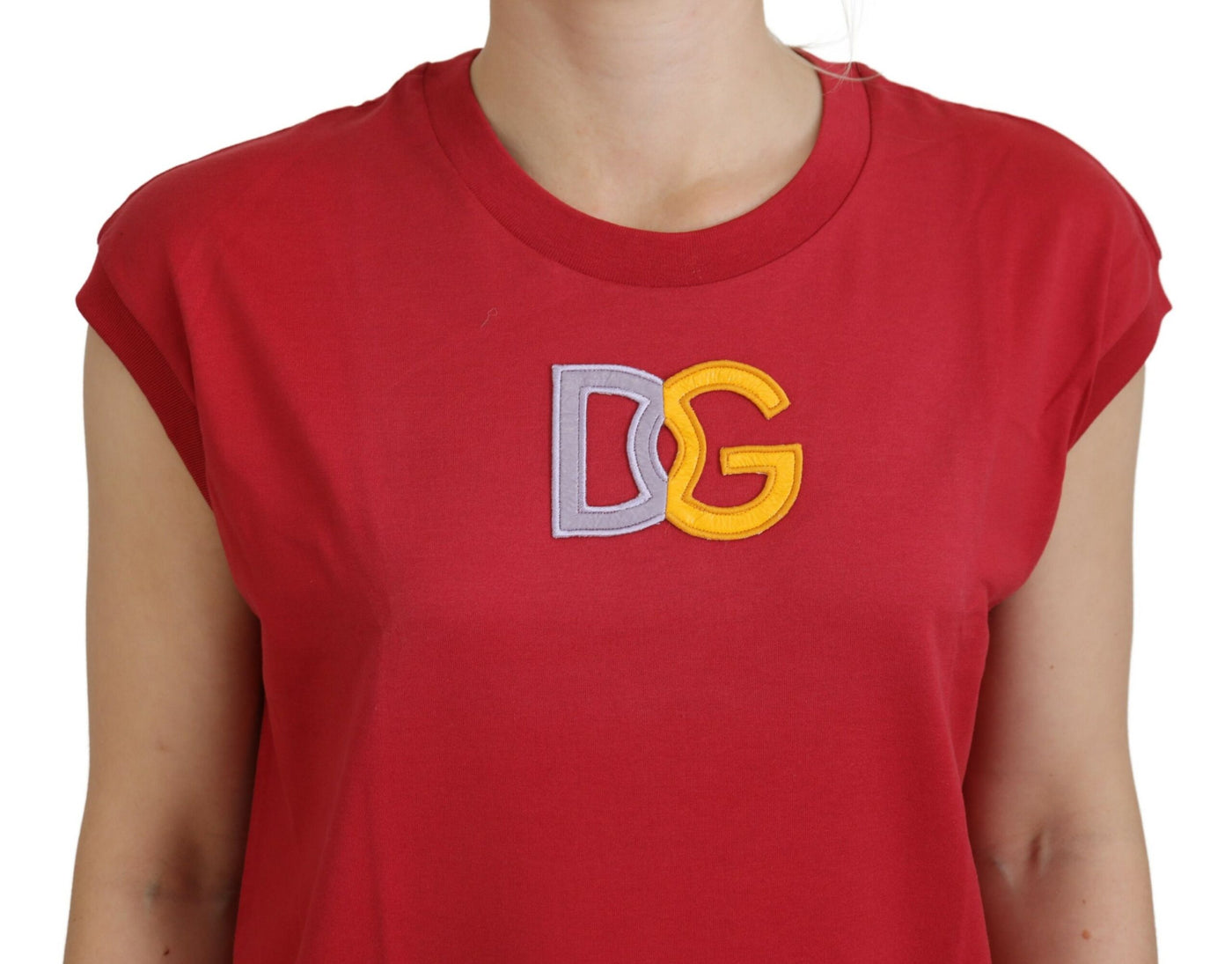 T-shirt débardeur en coton rouge avec logo DG Dolce &amp; Gabbana