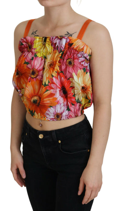 Dolce &amp; Gabbana Blouse Cropped Bloemen Katoenen Tanktop