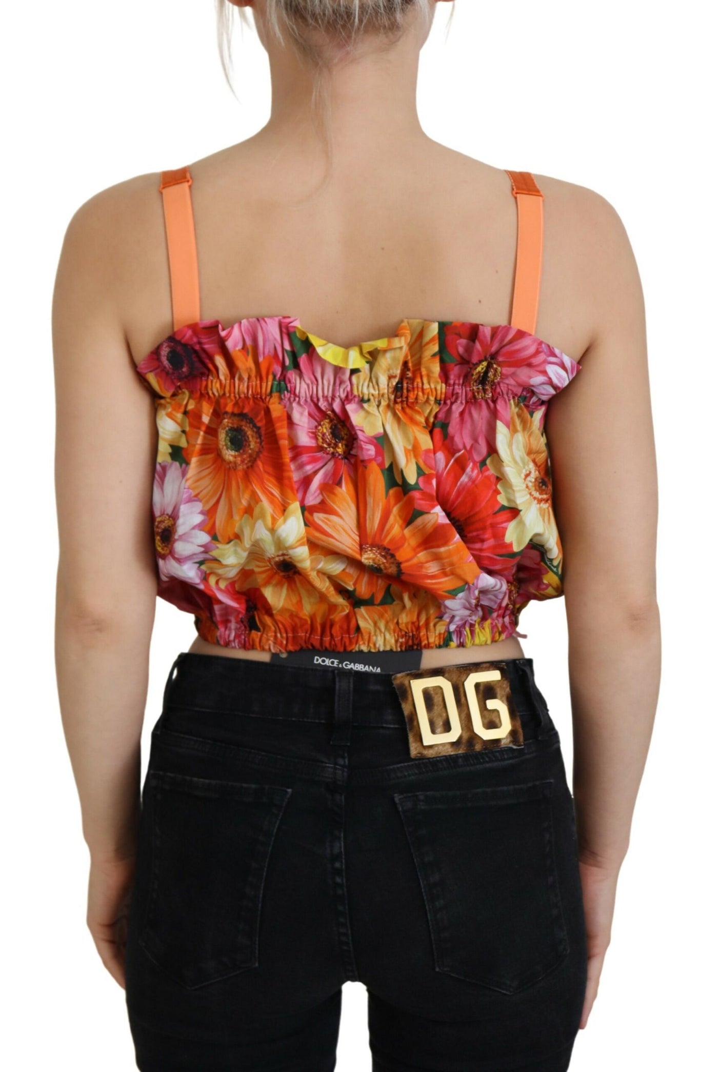 Dolce &amp; Gabbana Blouse Cropped Bloemen Katoenen Tanktop