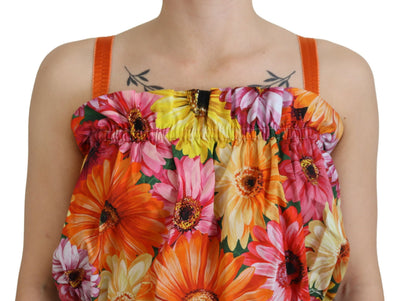 Dolce &amp; Gabbana Blouse Cropped Bloemen Katoenen Tanktop