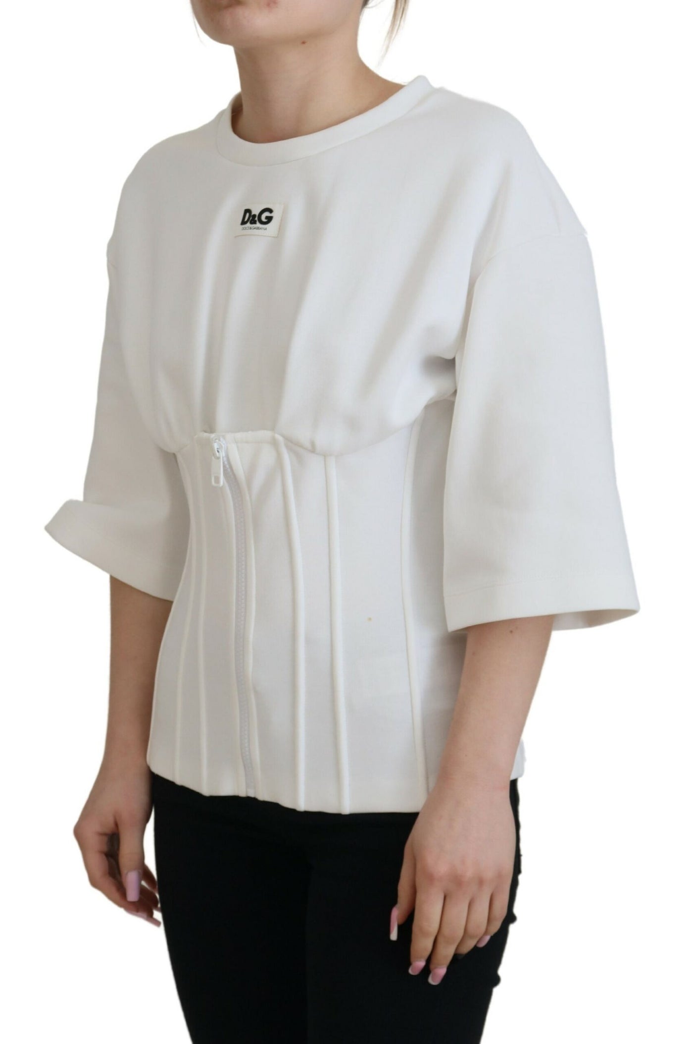T-shirt en coton stretch blanc Dolce &amp; Gabbana