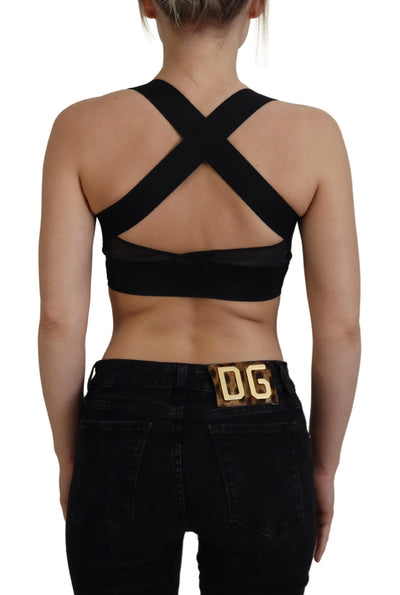 Dolce &amp; Gabbana Haut bustier court sans manches noir doré